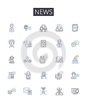 News line icons collection. Modern, Minimalistic, Functional, Creative, Sleek, Innovative, Sustainable vector and linear