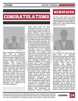 News magazine page vector layout