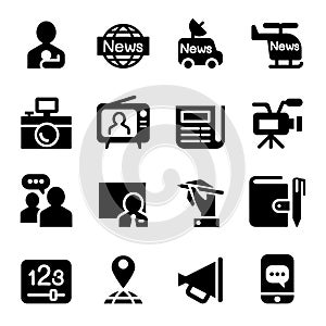 News & mass media icon set