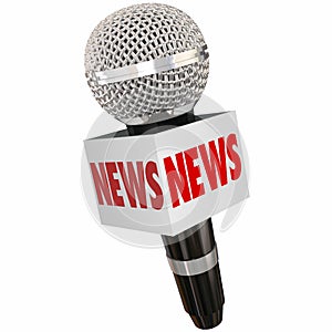 News Microphone Box Interview Radio TV Television Reporting