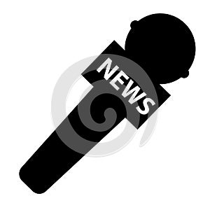 News microphone icon on white background. reporter microphone sign. broadcasting symbol. flat style