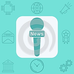 News microphone vector icon sign symbol