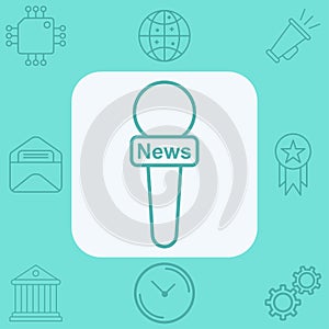 News microphone vector icon sign symbol