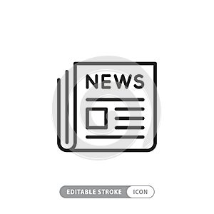 News newspaper vector line web newsletter and app linear icon