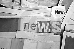 News on newspapers black and white picture