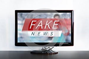 News report with false news.