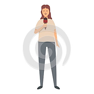 News reporter icon cartoon vector. Television show