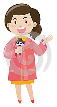 News reporter with microphone