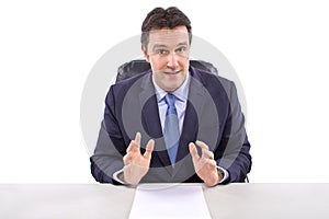 News Reporter on White Background