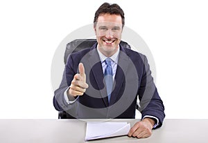 News Reporter on White Background