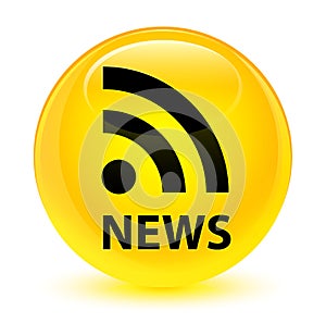 News (RSS icon) glassy yellow round button