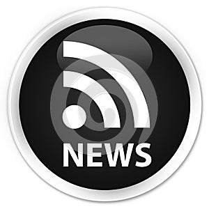 News (RSS icon) premium black round button