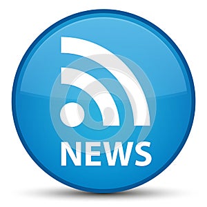 News (RSS icon) special cyan blue round button