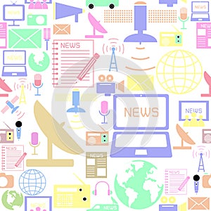 News seamless pattern background icon