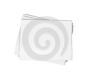 News, stack of blank newspapers, isolated on white background.
