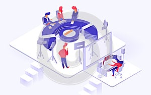 News studio 3d isometric