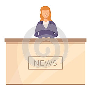 News studio host icon cartoon vector. Media digital