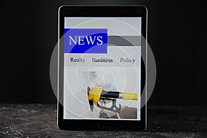 News on the tablet .