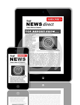 News on tablet and phone