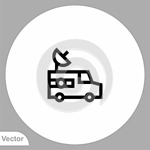 News truck vector icon sign symbol