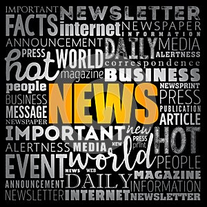 NEWS word cloud collage