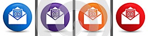Newsletter email icon abstract halftone round button set