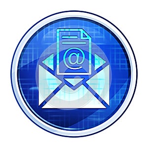Newsletter email icon futuristic blue round button vector illustration