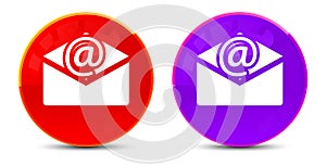 Newsletter email icon glossy round buttons illustration