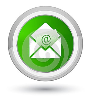 Newsletter email icon prime green round button