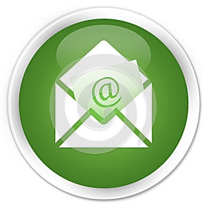 Newsletter email icon premium soft green round button