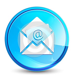 Newsletter email icon splash natural blue round button