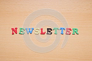 Newsletter in foam rubber letters