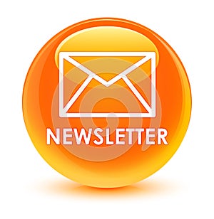 Newsletter glassy orange round button