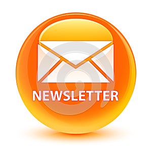 Newsletter glassy orange round button