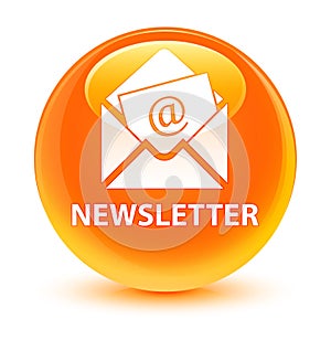 Newsletter glassy orange round button