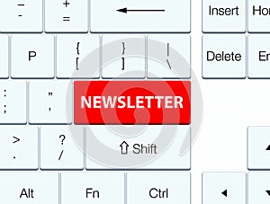 Newsletter red keyboard button