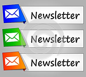 Newsletter paper design web buttons