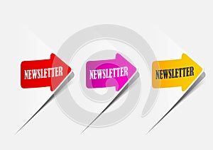 Newsletter, realistic design elements