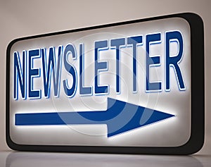 Newsletter Sign Showing News Mails