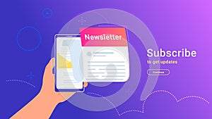 Newsletter subcription online in mobile app