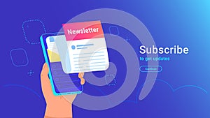 Newsletter subcription online in mobile app