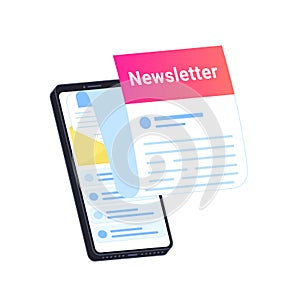 Newsletter subcription online in mobile app photo