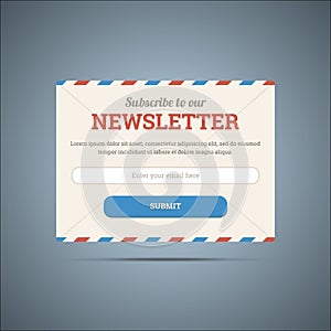 Newsletter subscribe form for web and mobile.