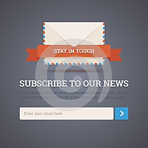 Newsletter template - subscription form. photo