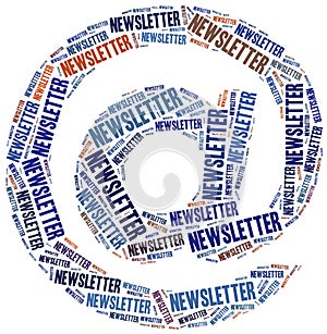 Newsletter. Word cloud illustration.