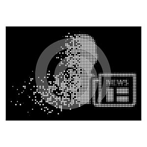 Bright Fractured Pixelated Halftone Newsmaker Newspaper Icon photo