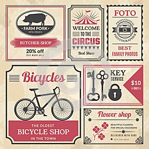 Newspaper banners. Vintage advertizing framed old badges or ads banners media news publicity vector templates