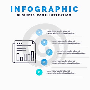 Newspaper, Business, Financial, Market, News, Paper, Times Line icon with 5 steps presentation infographics Background