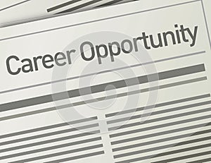 Newspaper Career Opportunity ad, Employment concep