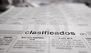 Newspaper classified section